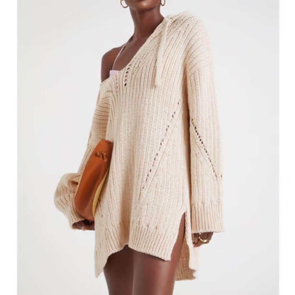 G. Label by GOOP Cream Alida Drop-Stitch Surf Sweater Size XL - Picture 5 of 7